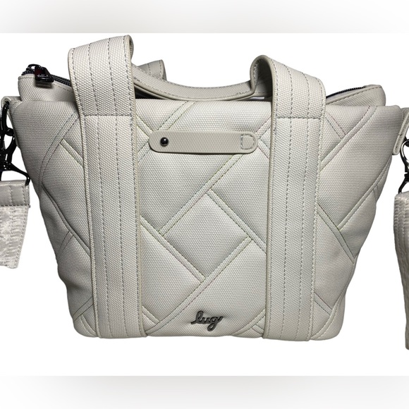 Lug Dory bag  Matte Luxe Crossbody Tote Handles Pebble purse GUC - Picture 3 of 13